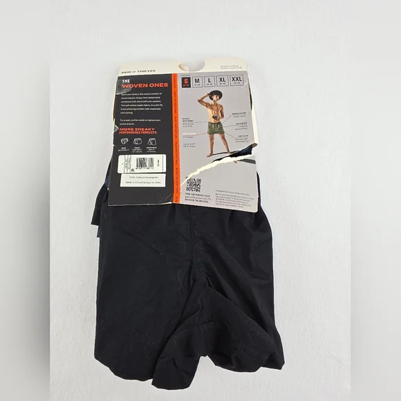 PAIR of THIEVES Woven Boxer 2-Pack Blue Black Size Small NWT S-2704 - Picture 3 of 7